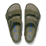 Birkenstock Arizona Soft Footbed Slide Sandal (Men) - Thyme Suede Sandal - Slide - The Heel Shoe Fitters