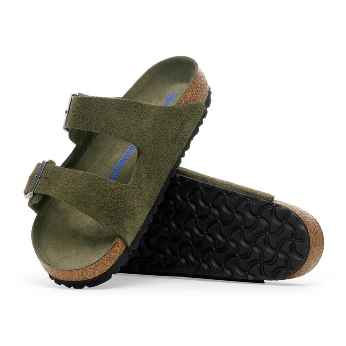 Birkenstock Arizona Soft Footbed Slide Sandal (Men) - Thyme Suede Sandal - Slide - The Heel Shoe Fitters