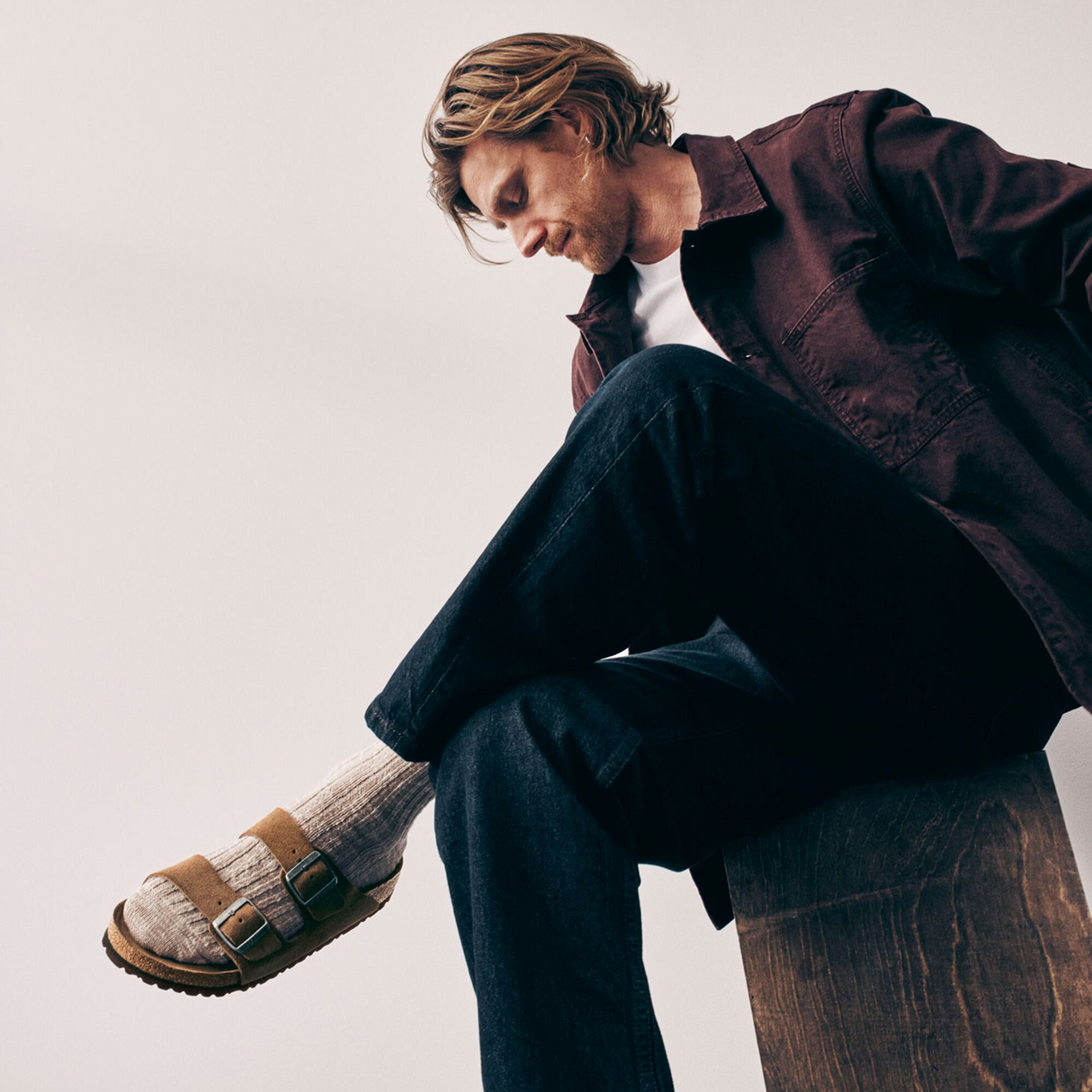 Birkenstock Arizona Soft Footbed Slide Sandal (Men) - Dark Tea Suede Sandal - Slide - The Heel Shoe Fitters