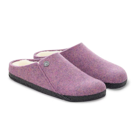 Birkenstock Zermatt Slipper (Women) - Mauve Wool/Natural Shearling Dress-Casual - Slipper - The Heel Shoe Fitters