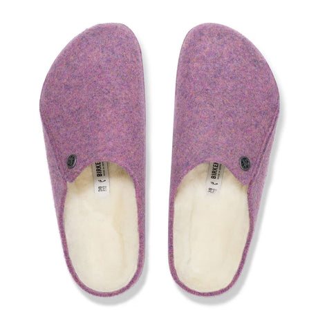 Birkenstock Zermatt Slipper (Women) - Mauve Wool/Natural Shearling Dress-Casual - Slipper - The Heel Shoe Fitters