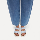 Birkenstock Arizona Chunky Narrow Slide Sandal (Women) - Baby Blue Birko-Flor Sandal - Slide - The Heel Shoe Fitters
