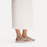 Birkenstock Florida III Flex Platform Slide Sandal (Women) - Oyster Flowers Nubuck Sandal - Slide - The Heel Shoe Fitters