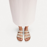 Birkenstock Florida III Flex Platform Slide Sandal (Women) - Oyster Flowers Nubuck Sandal - Slide - The Heel Shoe Fitters