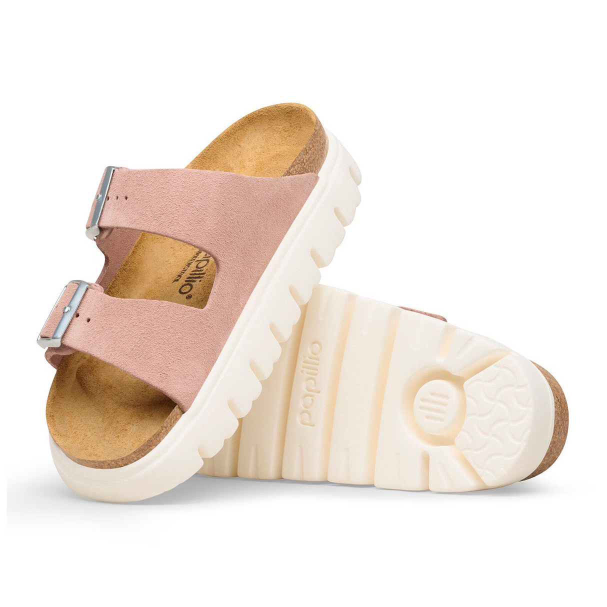 Birkenstock Arizona Chunky Narrow Slide Sandal (Women) - Pink Clay Suede Sandal - Slide - The Heel Shoe Fitters
