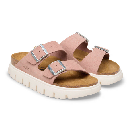 Birkenstock Arizona Chunky Narrow Slide Sandal (Women) - Pink Clay Suede Sandal - Slide - The Heel Shoe Fitters