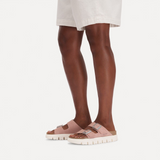 Birkenstock Arizona Chunky Narrow Slide Sandal (Women) - Pink Clay Suede Sandal - Slide - The Heel Shoe Fitters