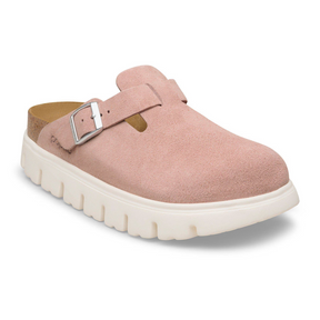 Birkenstock Boston Chunky Narrow Clog (Women) - Pink Clay Suede Dress-Casual - Clogs & Mules - The Heel Shoe Fitters