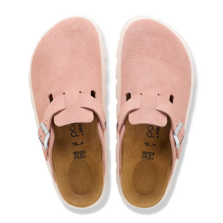Birkenstock Boston Chunky Narrow Clog (Women) - Pink Clay Suede Dress-Casual - Clogs & Mules - The Heel Shoe Fitters