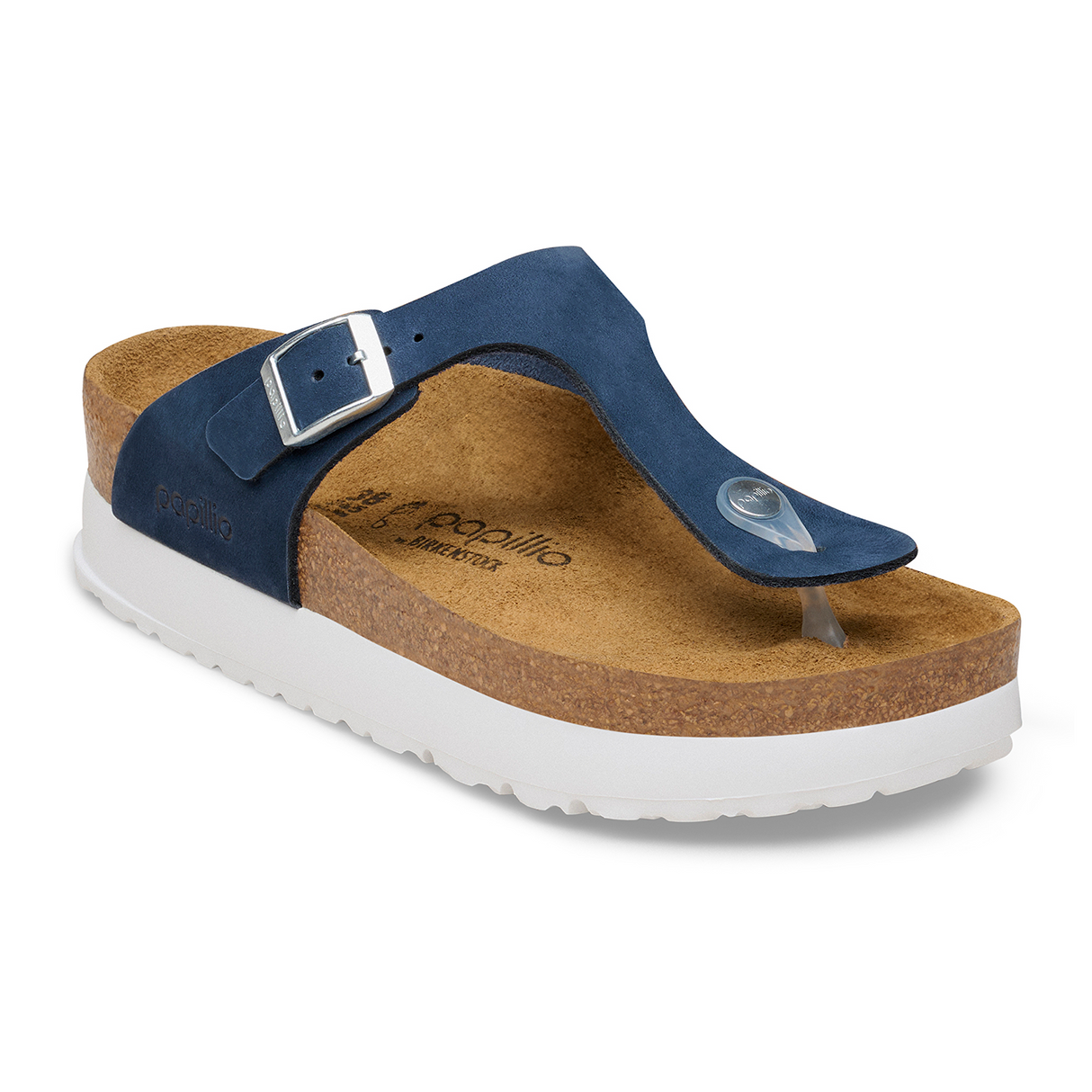 Birkenstock Gizeh Flex Platform Sandal (Women) - New Navy Nubuck Sandal - Thong - The Heel Shoe Fitters