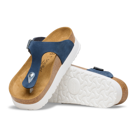 Birkenstock Gizeh Flex Platform Sandal (Women) - New Navy Nubuck Sandal - Thong - The Heel Shoe Fitters