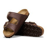 Birkenstock Arizona Big Buckle Narrow Slide Sandal (Women) - Carafe Raffia Sandal - Slide - The Heel Shoe Fitters