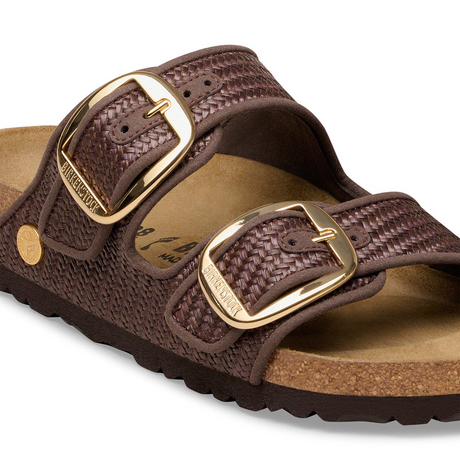 Birkenstock Arizona Big Buckle Narrow Slide Sandal (Women) - Carafe Raffia Sandal - Slide - The Heel Shoe Fitters