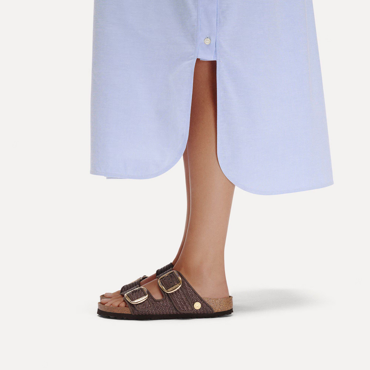 Birkenstock Arizona Big Buckle Narrow Slide Sandal (Women) - Carafe Raffia Sandal - Slide - The Heel Shoe Fitters