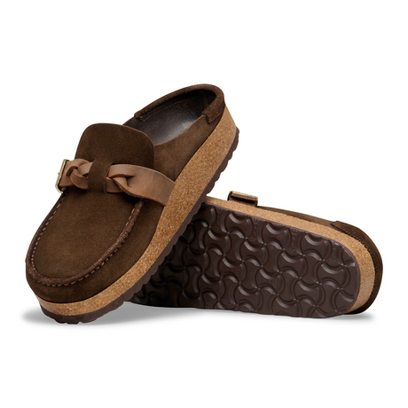 Birkenstock Buckley Braided Clog (Women) - Carafe Suede Dress-Casual - Clogs & Mules - The Heel Shoe Fitters