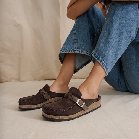 Birkenstock Buckley Braided Clog (Women) - Carafe Suede Dress-Casual - Clogs & Mules - The Heel Shoe Fitters