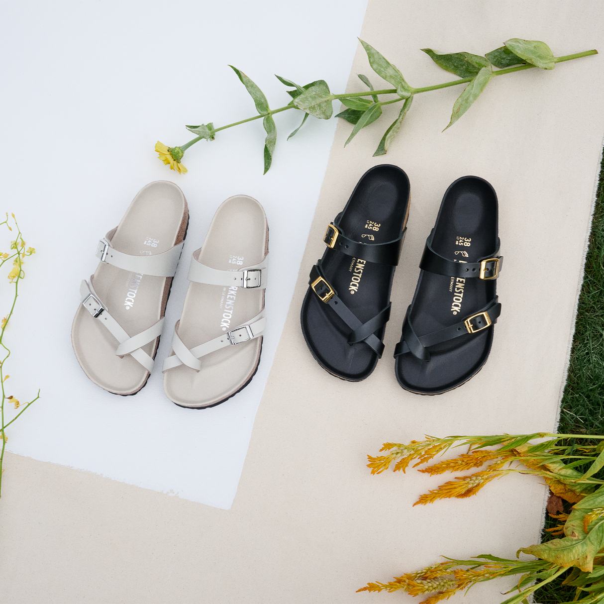 Birkenstock Mayari Sandal (Women) - Amalfi Oyster Leather Sandal - Thong - The Heel Shoe Fitters