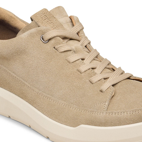 Birkenstock Melbourne Sneaker (Men) - Taupe Suede Athletic - Casual - Lace Up - The Heel Shoe Fitters