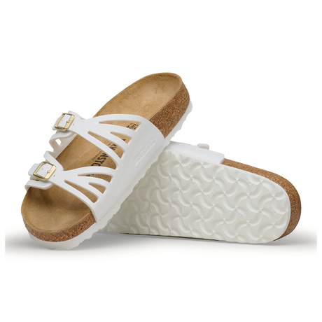 Birkenstock Granada Narrow Slide Sandal (Women) - White Birko-Flor Sandal - Slide - The Heel Shoe Fitters