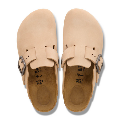 Birkenstock Boston Wire Buckle Clog (Men) - Sandcastle Nubuck Dress-Casual - Clogs & Mules - The Heel Shoe Fitters
