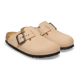 Birkenstock Boston Wire Buckle Clog (Men) - Sandcastle Nubuck Dress-Casual - Clogs & Mules - The Heel Shoe Fitters