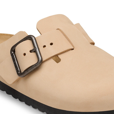 Birkenstock Boston Wire Buckle Clog (Men) - Sandcastle Nubuck Dress-Casual - Clogs & Mules - The Heel Shoe Fitters