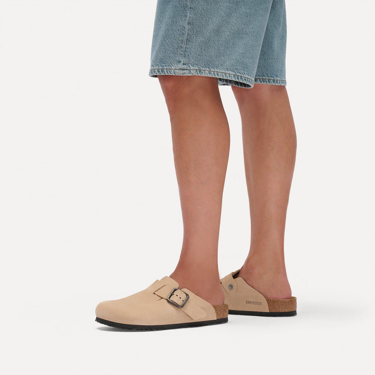 Birkenstock Boston Wire Buckle Clog (Men) - Sandcastle Nubuck Dress-Casual - Clogs & Mules - The Heel Shoe Fitters