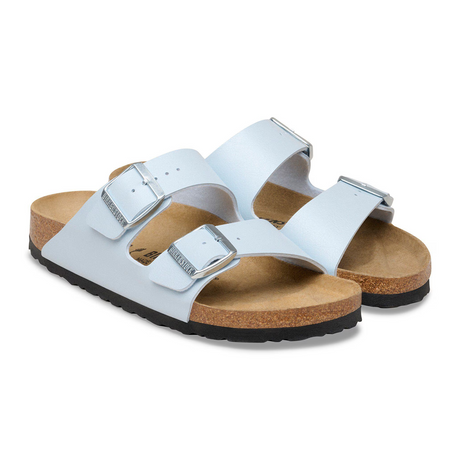 Birkenstock Arizona Narrow Slide Sandal (Women) - Graceful Baby Blue Birko-Flor Sandal - Slide - The Heel Shoe Fitters