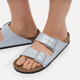 Birkenstock Arizona Narrow Slide Sandal (Women) - Graceful Baby Blue Birko-Flor Sandal - Slide - The Heel Shoe Fitters