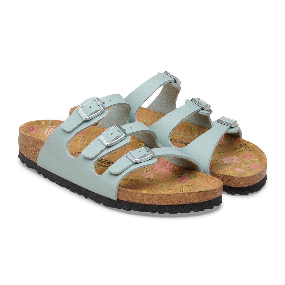 Birkenstock Florida Slide Sandal (Women) - Flowers Pure Sage Birko-Flor Sandal - Slide - The Heel Shoe Fitters
