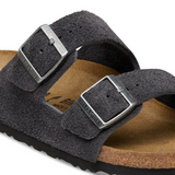 Birkenstock Arizona Slide Sandal (Men) - Charcoal Suede Sandal - Slide - The Heel Shoe Fitters