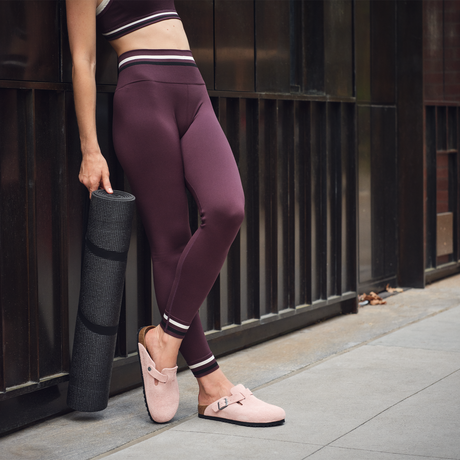 Birkenstock Boston Narrow Clog (Women) - Pink Clay Suede Dress-Casual - Clogs & Mules - The Heel Shoe Fitters