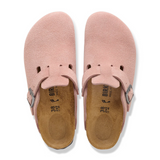 Birkenstock Boston Narrow Clog (Women) - Pink Clay Suede Dress-Casual - Clogs & Mules - The Heel Shoe Fitters