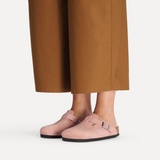 Birkenstock Boston Narrow Clog (Women) - Pink Clay Suede Dress-Casual - Clogs & Mules - The Heel Shoe Fitters