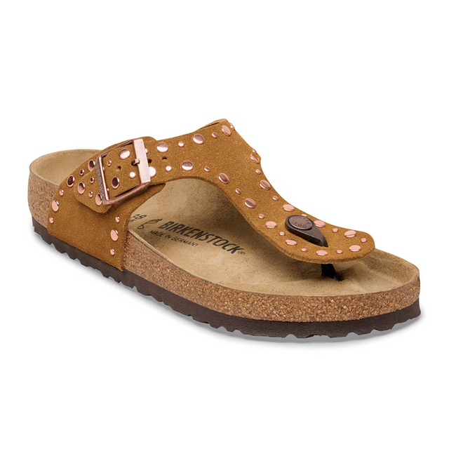 Birkenstock Gizeh Rivets Sandal (Women) - Mink Suede Sandal - Thong - The Heel Shoe Fitters