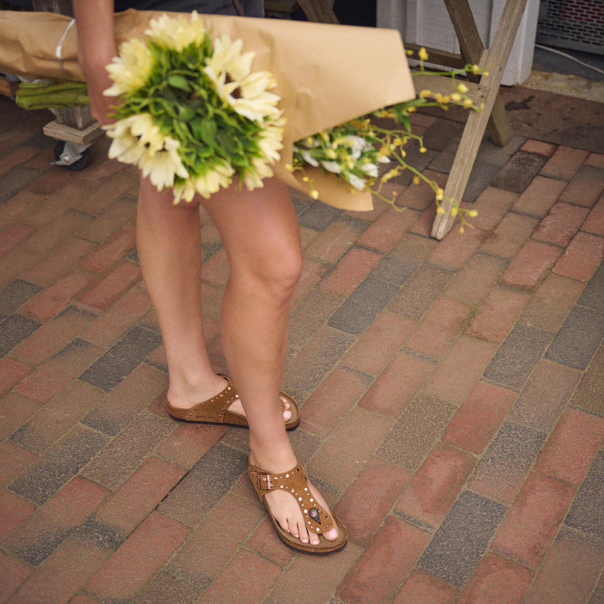 Birkenstock Gizeh Rivets Sandal (Women) - Mink Suede Sandal - Thong - The Heel Shoe Fitters