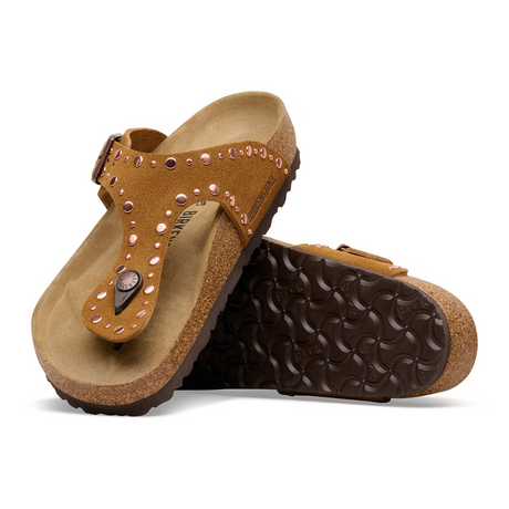 Birkenstock Gizeh Rivets Sandal (Women) - Mink Suede Sandal - Thong - The Heel Shoe Fitters