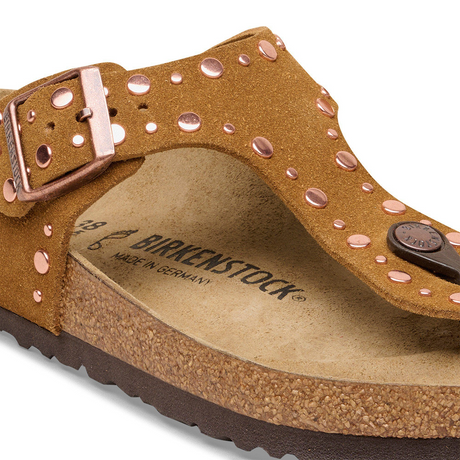 Birkenstock Gizeh Rivets Sandal (Women) - Mink Suede Sandal - Thong - The Heel Shoe Fitters