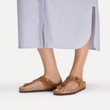 Birkenstock Gizeh Rivets Sandal (Women) - Mink Suede Sandal - Thong - The Heel Shoe Fitters