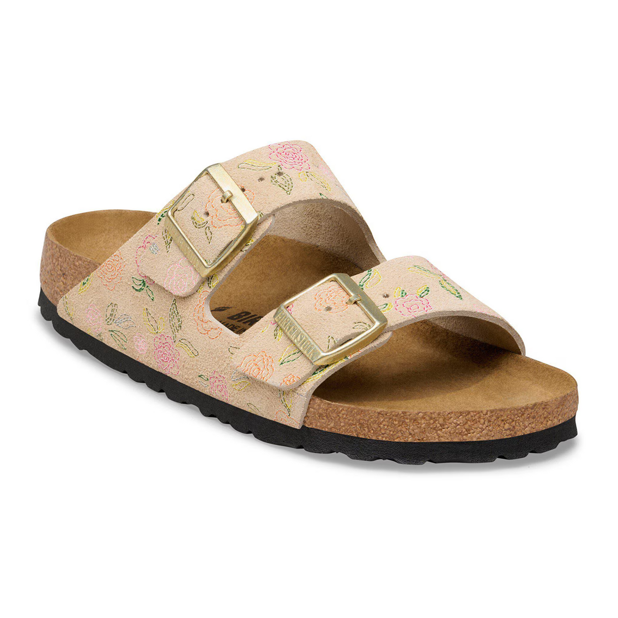 Birkenstock Arizona Slide Sandal (Women) - Flowers Sandcastle Suede Sandal - Slide - The Heel Shoe Fitters