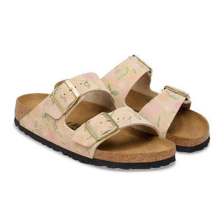 Birkenstock Arizona Slide Sandal (Women) - Flowers Sandcastle Suede Sandal - Slide - The Heel Shoe Fitters