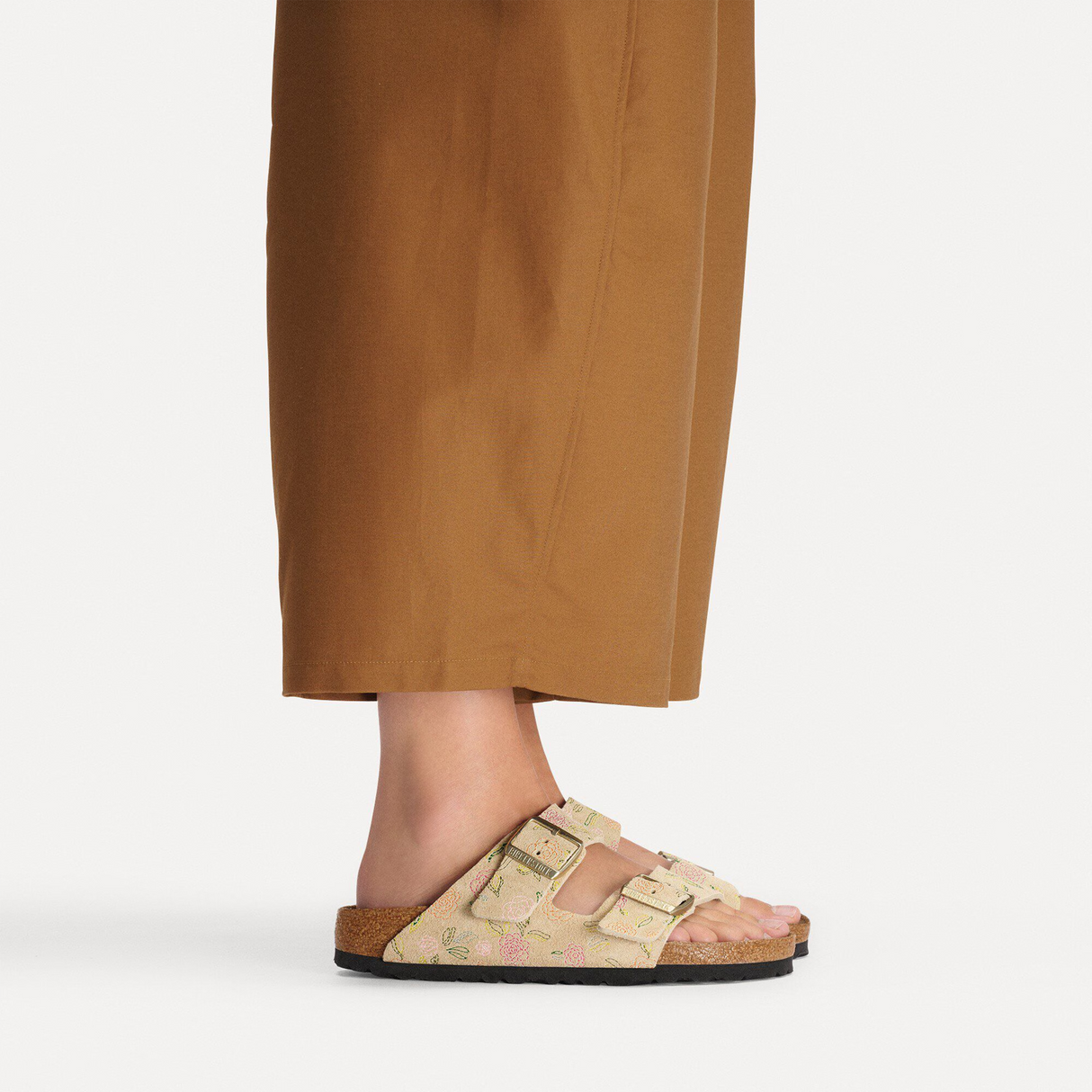 Birkenstock Arizona Slide Sandal (Women) - Flowers Sandcastle Suede Sandal - Slide - The Heel Shoe Fitters