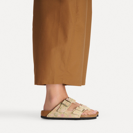 Birkenstock Arizona Slide Sandal (Women) - Flowers Sandcastle Suede Sandal - Slide - The Heel Shoe Fitters
