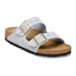 Birkenstock Arizona Narrow Slide Sandal (Women) - Flowers Baby Blue Suede Sandal - Slide - The Heel Shoe Fitters