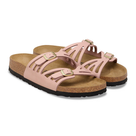 Birkenstock Granada Narrow Slide Sandal (Women) - Soft Pink Nubuck Sandal - Slide - The Heel Shoe Fitters