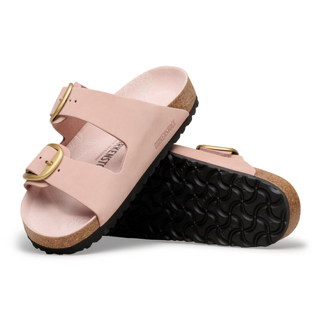 Birkenstock Arizona Big Buckle Narrow Slide Sandal (Women) - Soft Pink Nubuck Sandal - Slide - The Heel Shoe Fitters
