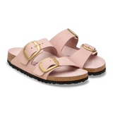 Birkenstock Arizona Big Buckle Narrow Slide Sandal (Women) - Soft Pink Nubuck Sandal - Slide - The Heel Shoe Fitters