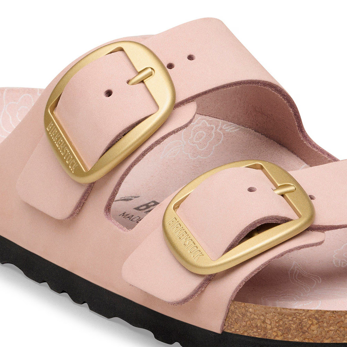 Birkenstock Arizona Big Buckle Narrow Slide Sandal (Women) - Soft Pink Nubuck Sandal - Slide - The Heel Shoe Fitters