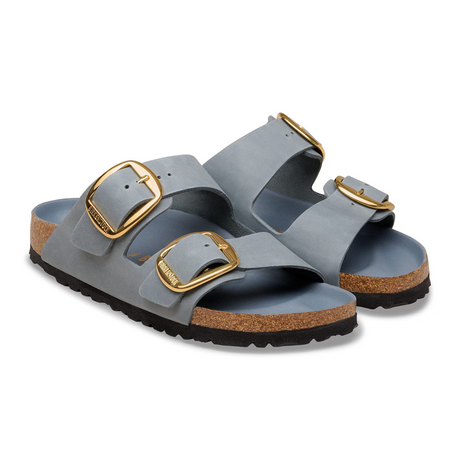 Birkenstock Arizona Big Buckle Narrow Slide Sandal (Women) - Basalt Gray Oiled Leather Sandal - Slide - The Heel Shoe Fitters