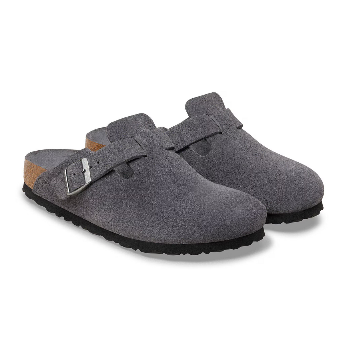 Birkenstock Boston Soft Footbed Clog (Men) - Charcoal Suede